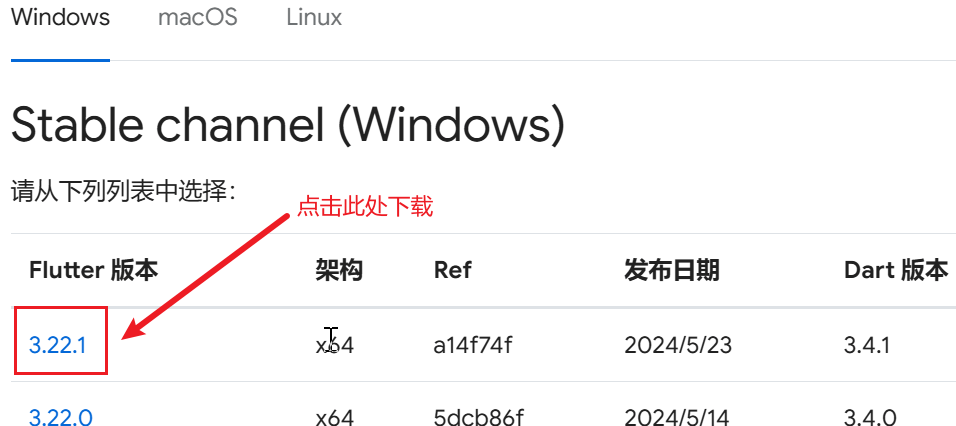 点击版本号下载